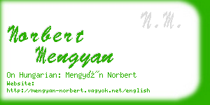 norbert mengyan business card